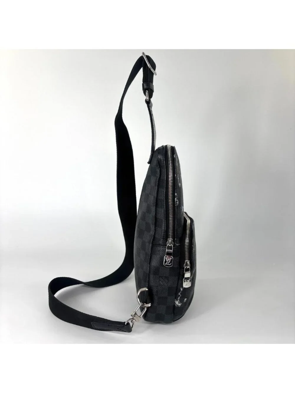 Louis Vuitton Super Damier Graphite Sling Bag Black